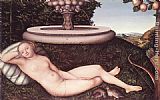 Luca Paintings - The Nymph of the Fountain by Lucas Cranach the Elder